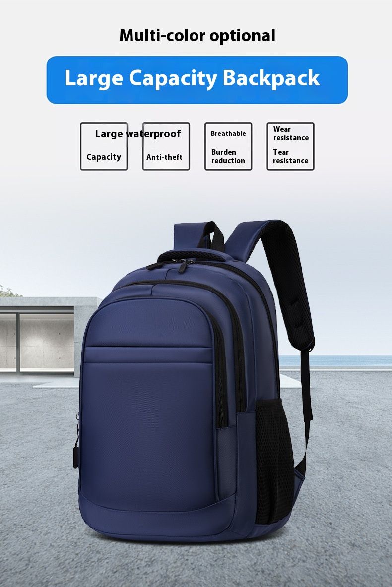 Multi Functional Men's Business Backpack Company Gift College Student Backpack Solid Color Simple Daily Commuting Backpack_voghion.com