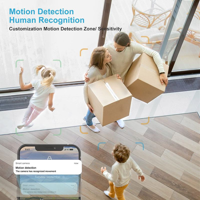 2PCS 2K WiFi Camera Tuya Smart Life Wireless Baby Indoor Surveillance IP Cam Home Pet Monitor Night Vision Two-Way Audio_voghion.com
