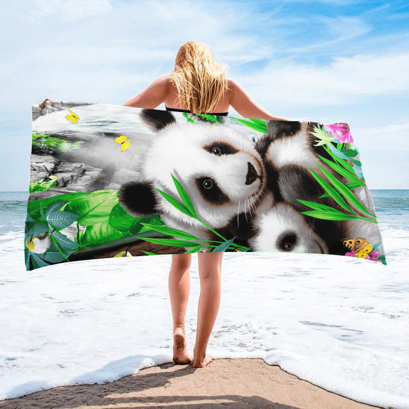 Bedrucktes Surfhandtuch, Strandtuch aus ultrafeinen Fasern, saugfähiges Strandtuch für Erwachsene_voghion.com