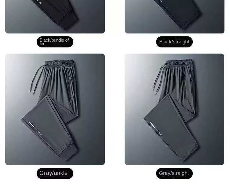 Porter un chantier de construction résistant à l'usure et aux taches Ice Silk grande taille pantalon de sport ample décontracté été pantalon long mince à séchage rapide_voghion.com