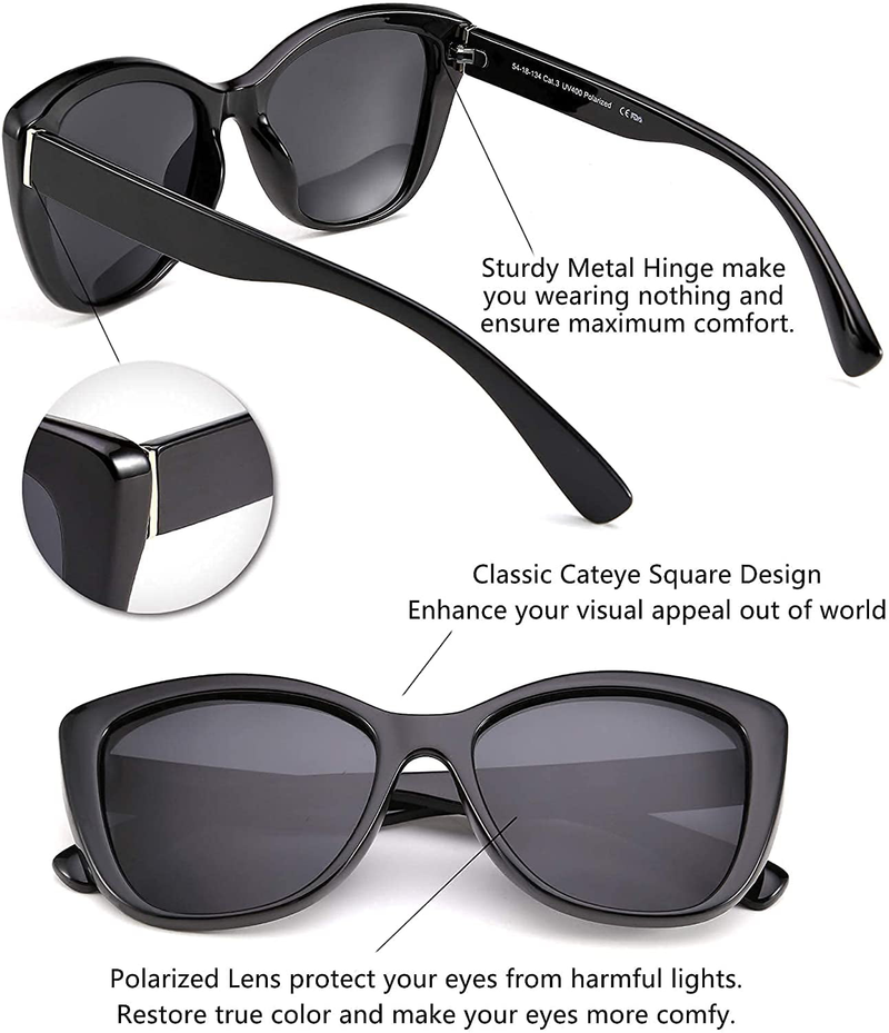 FEISEDY Polarisierte Vintage-Sonnenbrille American Square Jackie O Cat Eye Sonnenbrille B2451_voghion.com