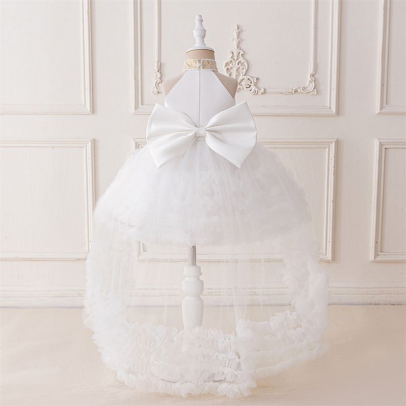 Boho prinsessenjurk (70-110 cm/6M-3J) | Bohemian halterjurk met vloeiende sleep voor verjaardagen en optredens_voghion.com