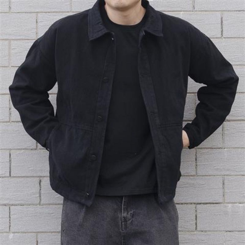 Høst og vinter Ny denimjakke Koreansk versjon Trendy merke Allsidig Løst Arbeidstøy Herre Vårtopp_voghion.com