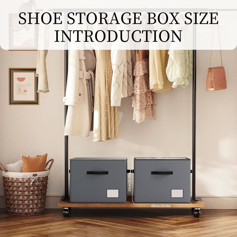 Organisateur familial grande capacité boîte de rangement à chaussures organisateur pliable multifonctionnel avec fenêtre transparente conception empilable_voghion.com