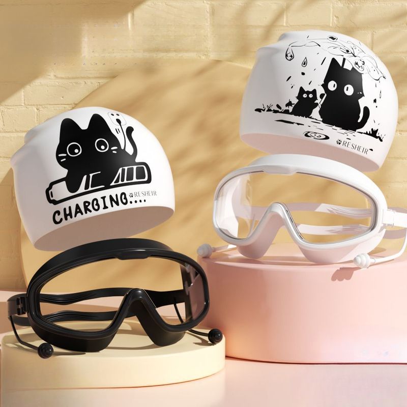 Kappe für Männer und Frauen, Silikon, nicht einschnürend, langes Haar, bequem, wasserdicht, Ohrenschutz, großer Kopf für Erwachsene_voghion.com