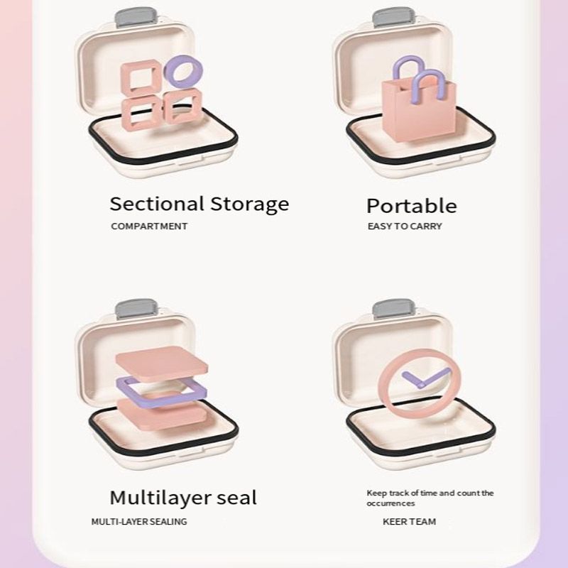 7 Day Portable Pill Organizer – Compact Medicine Box With Individual Compartments And Lid Lock_voghion.com