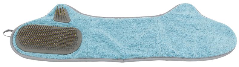 Pet Life 'Bryer' 2-in-1 Hand-Inserted Microfiber Pet Grooming Towel and Brush_voghion.com