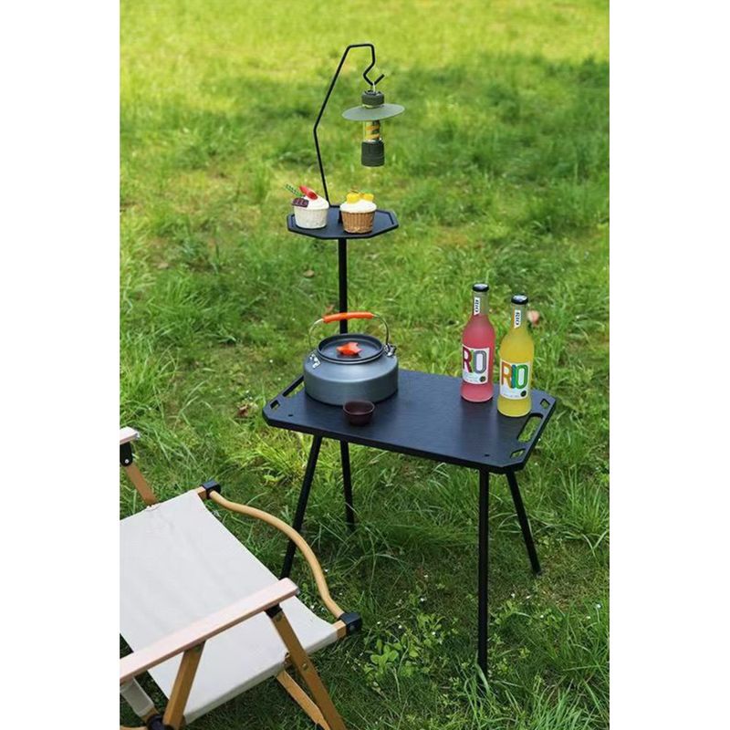 Outdoor Camping Portable Quick-Deploy Lightweight Foldable Multifunctional Carbon Steel Barbecue Table_voghion.com