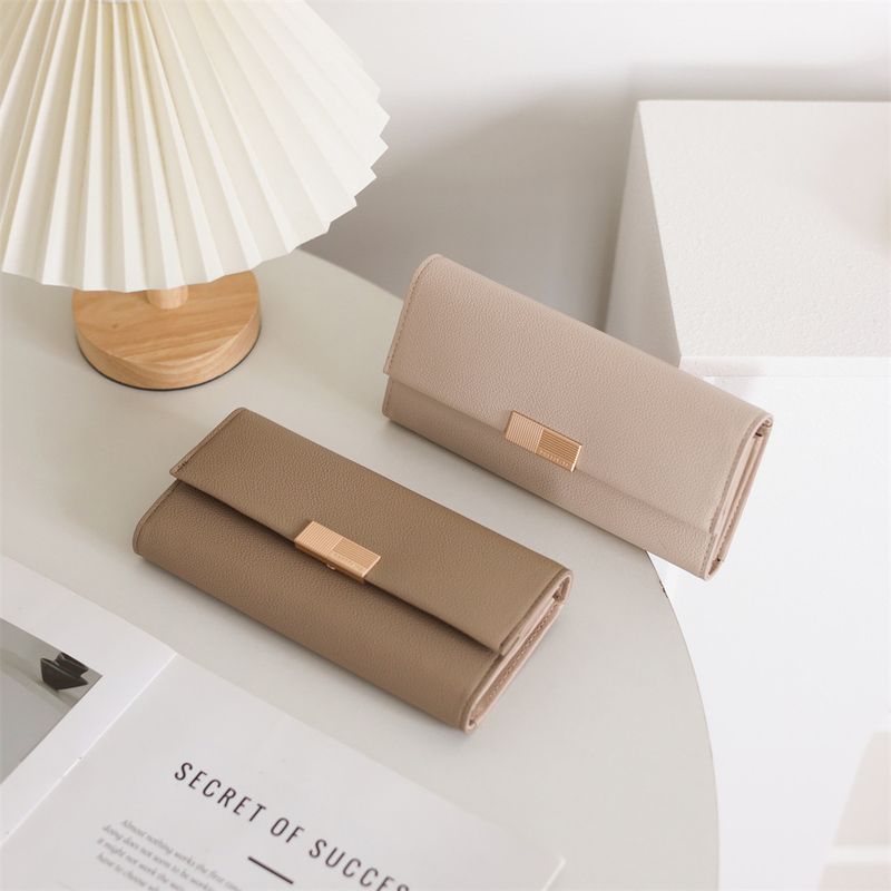 Damentaschen Neue Geldbörse Damen Lange Multifunktionale Große Kapazität Modische Einfache Einfarbige Clutch_voghion.com