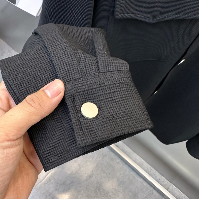 Men's Clothing new style jacquard simple jacket casual shirt outerwear workwear men's casual shirt trend B1CHD3104_voghion.com