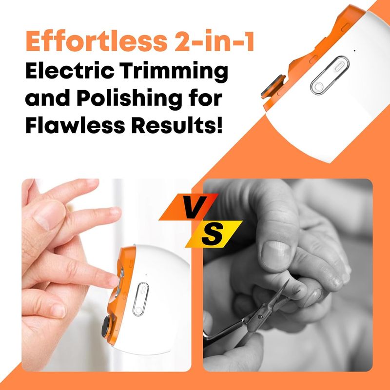 Cortauñas/lima eléctrica 2 en 1 - Recargable para todo tipo de pieles_voghion.com