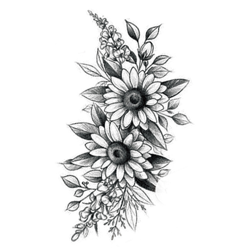 Petits autocollants de tatouage frais, Style léger moderne et Simple, plume de lavande, faux autocollant imperméable, Art corporel_voghion.com