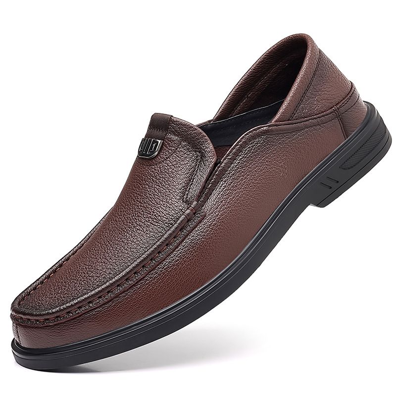 Heren casual lente schapenvacht zolen, zacht echt leer, één voet pedaal, Le Fu schoenen, heren veelzijdig_voghion.com