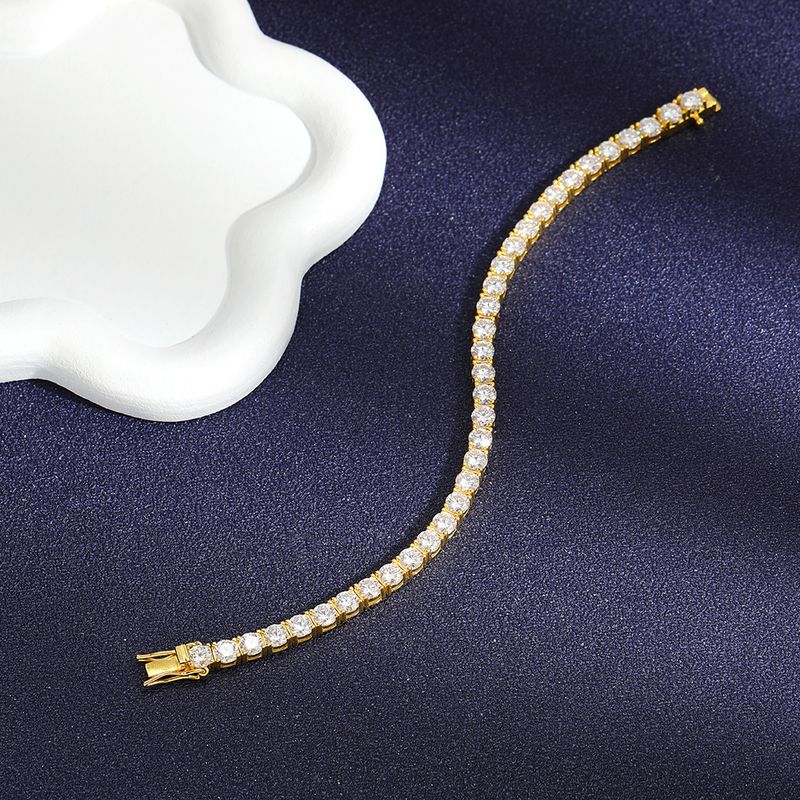 Echtes 2,5/3/4/5/6,5 MM Voll-Moissanit-Tennisarmband für Damen und Herren, S925 versilbert, 18 K Gelbgold, Diamantarmbänder_voghion.com