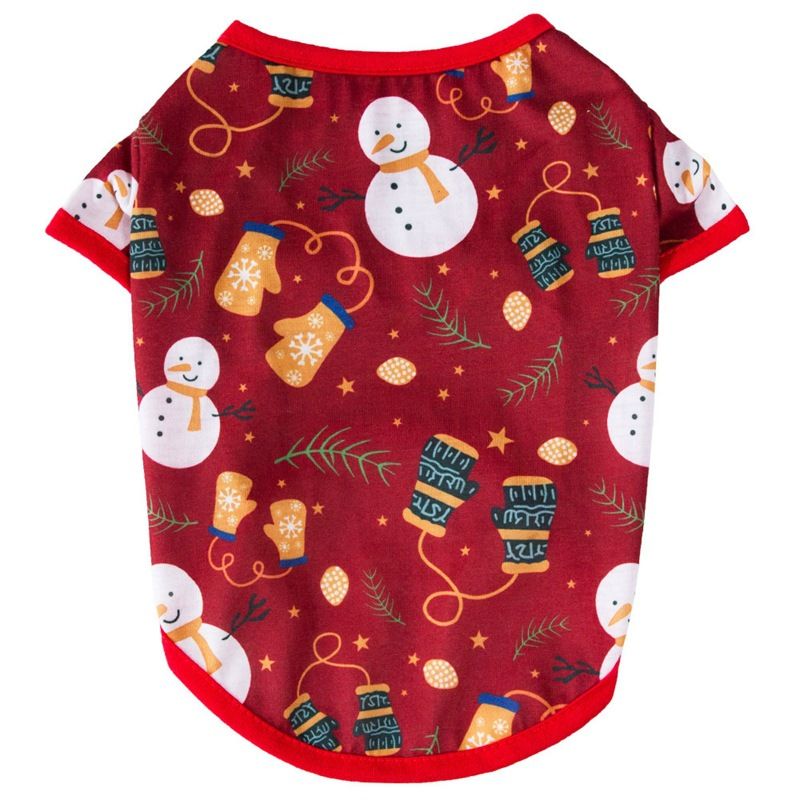 Ubranka dla psa na Boże Narodzenie Święty Mikołaj Czerwony Zielony cienki oddychający T-shirt dla zwierząt Teddy mały szczeniak Sznaucer ubranka dla psa_voghion.com