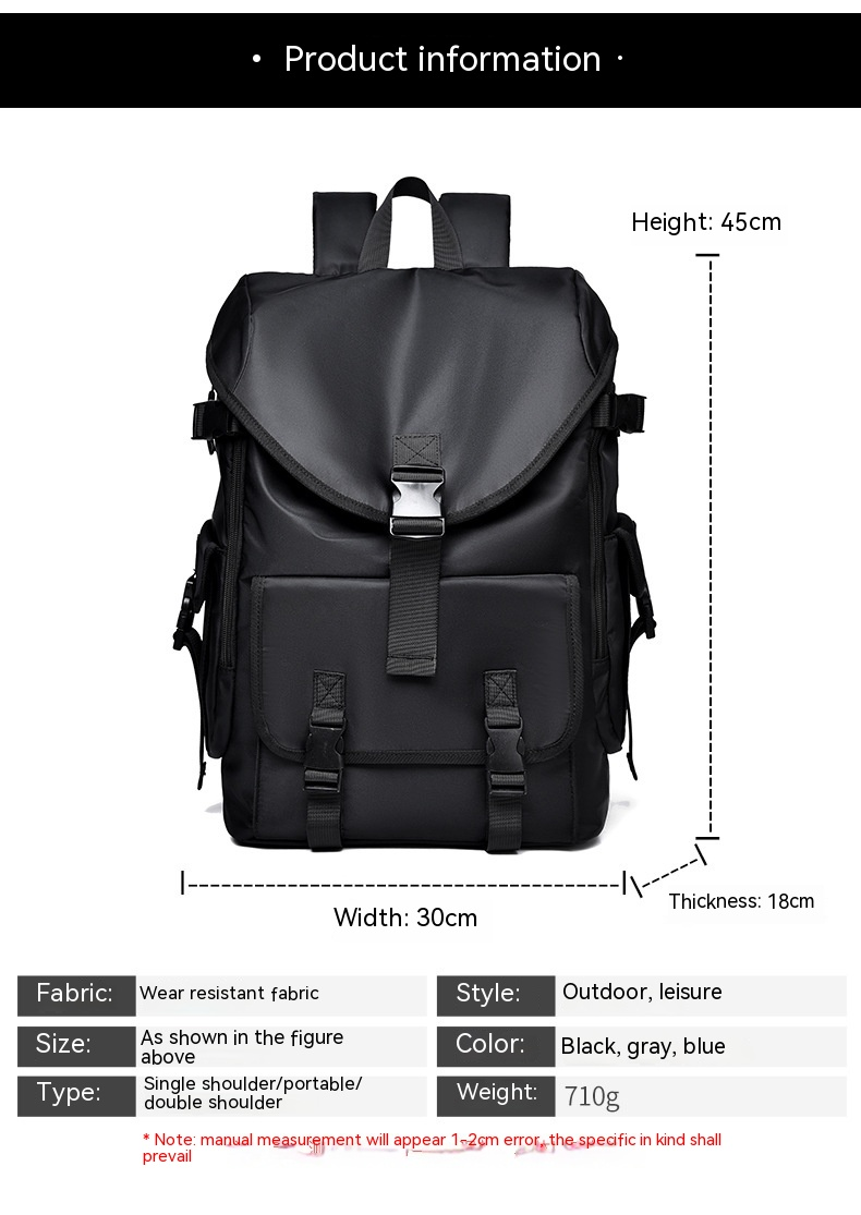 New Casual Backpack for Men, Simple and Large Capacity Backpack, Anti-theft and Pressure Resistant Backpack for Men's Travel Backpack_voghion.com