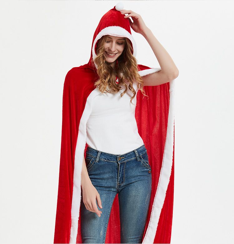 Stroje świąteczne dla dorosłych peleryna świąteczna peleryna Czerwony Kapturek peleryna świąteczna dla dzieci kostiumy sceniczne_voghion.com