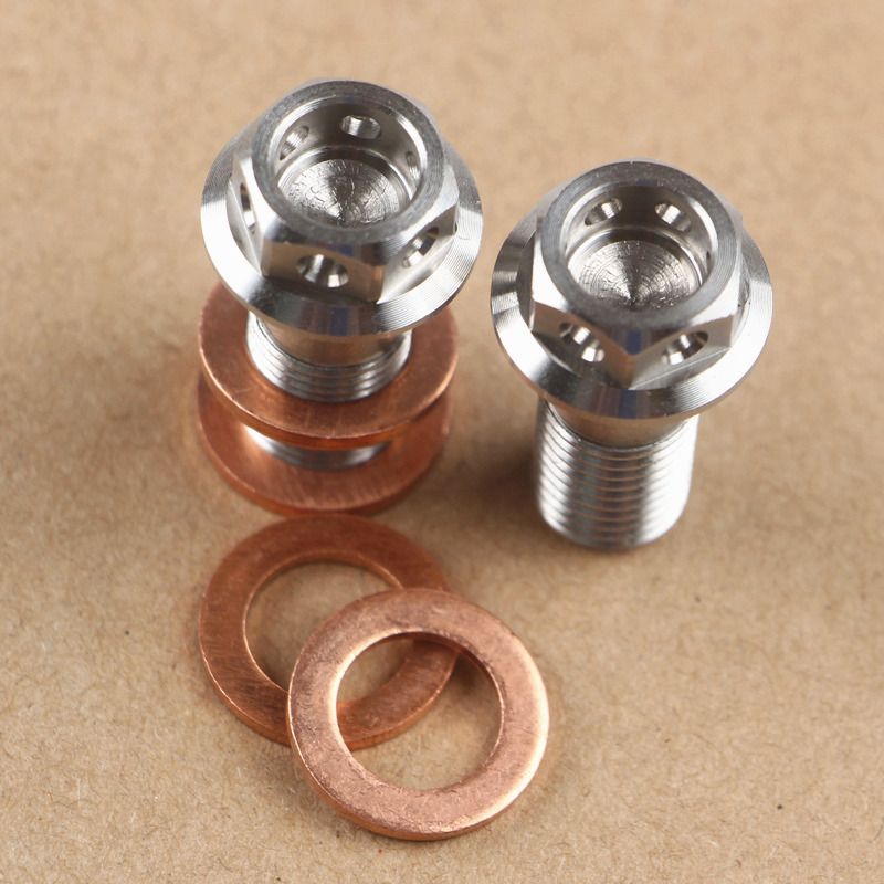 Motorcycle Ti Titanium Banjo Bolt Oil Drain / Hollow Screw M10*1.25mm/1.0mm For Brake Hose Master Cyder Caliper_voghion.com