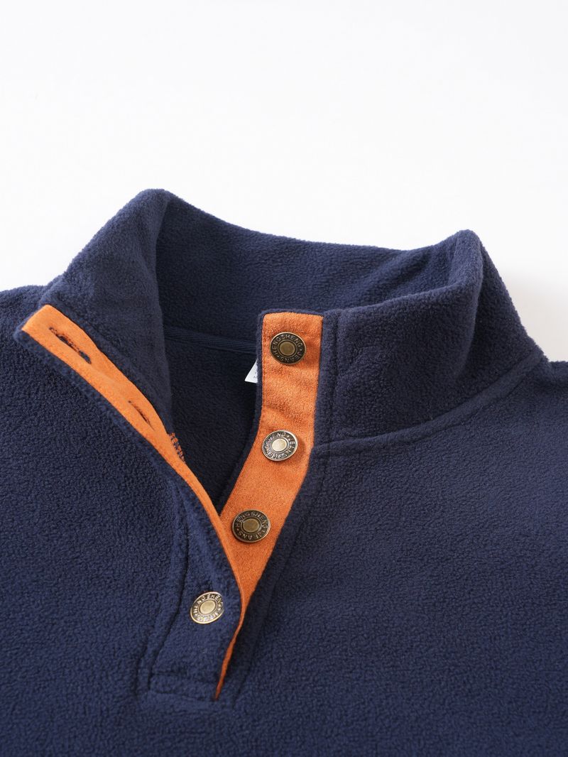 Abbigliamento da uomo Felpa color-block con colletto alto da uomo – Pullover slim fit con pannelli a contrasto per uno stile minimalista moderno_voghion.com