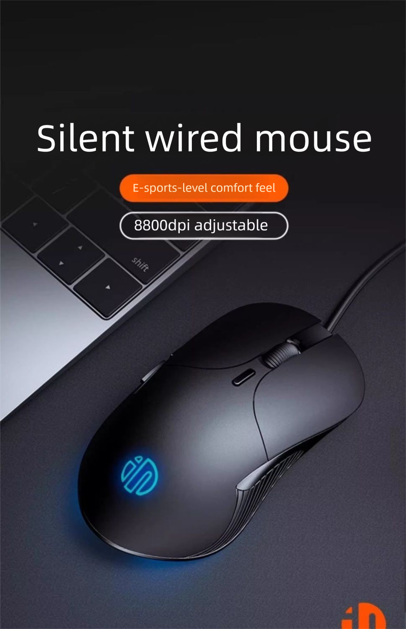 Ratón silencioso con cable compatible con ASUS Tianxuan 5 para ordenador portátil, para juegos, hogar, oficina, USB, óptico, de escritorio_voghion.com