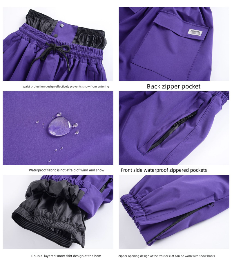 Completo invernale da esterno taglie forti, pantaloni da snowboard per coppie, per donne e uomini_voghion.com