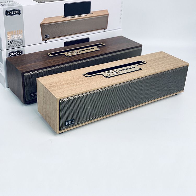 Lange Holz-Ba mit Bluetooth-Lautsprecher, Handyhalterung, Computer-Gaming-Desktop, dreidimensionaler Bass für Zuhause_voghion.com