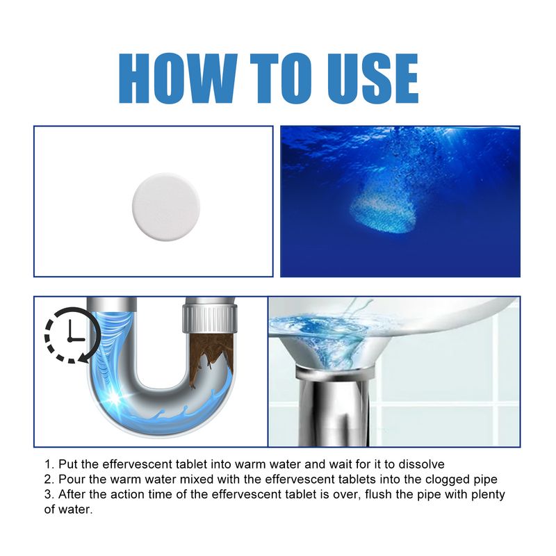 Jakehoe Drain Clog Remover, Toilet Drain Unclogging Deodorant Anti-Clogging Dissolving Cleaning Tablets_voghion.com