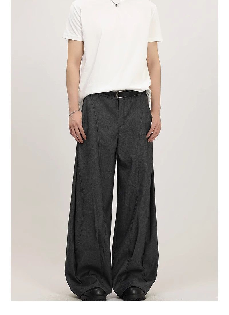 Unisex Retro Wide-Leg Deconstructed Pants – High-End Drapery & Asymmetrical Hem For Work & Casual_voghion.com