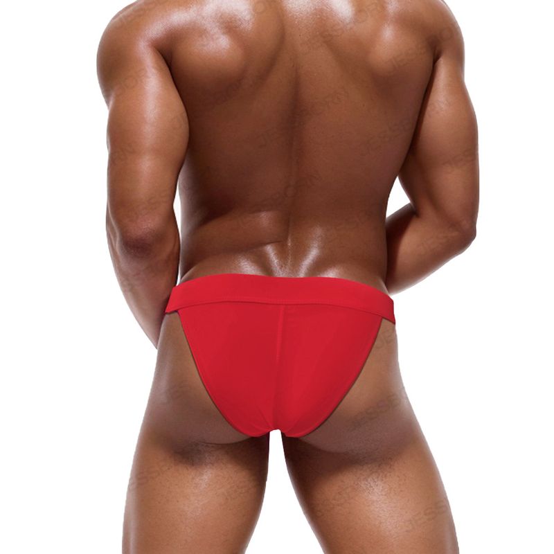 JESSBORN- Pantaloni da Nuoto a Forma di T con Forcella Alta e Bottone in Metallo Singolo da Uomo_voghion.com