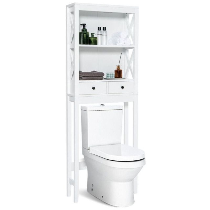Mensola salvaspazio per il bagno con cassetti portaoggetti per WC_voghion.com