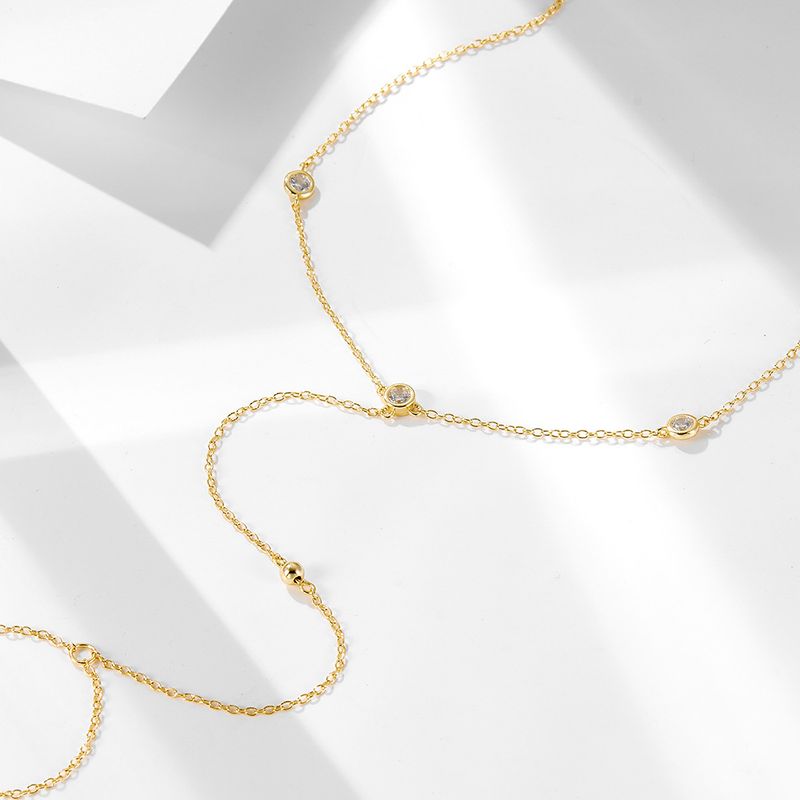 Gioielli da donna, eleganti, in argento sterling S925 con perline e zirconi, con catena ad anello per dita dei piedi, stile minimalista, boho, da spiaggia, alla moda, con personalità._voghion.com