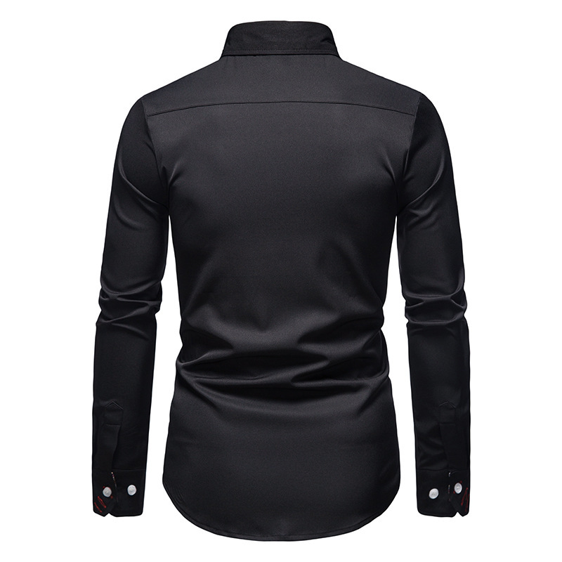 Abbigliamento da uomo Camicie a maniche lungheCamicie casual da ragazzo con risvolto slim fit color-block_voghion.com