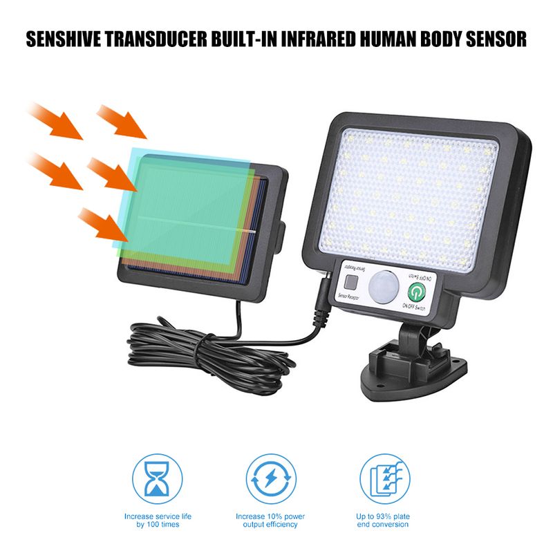 LED solaire fendu applique 3 Mode étanche détecteur de mouvement lampes jardin éclairage public lampe solaire pour jardin sécurité applique murale_voghion.com