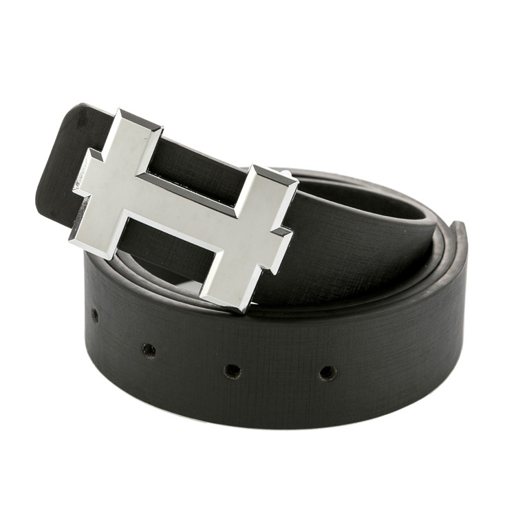 Men's Alphabet Women's Couple H-Buckle Fashion Belt_voghion.com