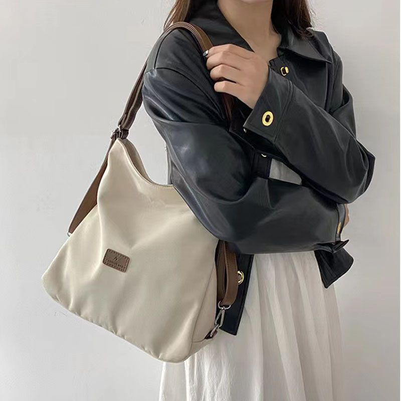 Sac fourre-tout en toile multifonctionnel à bandoulière simple de couleur contrastante pour femmes, lot de sacs automne et hiver 2024_voghion.com