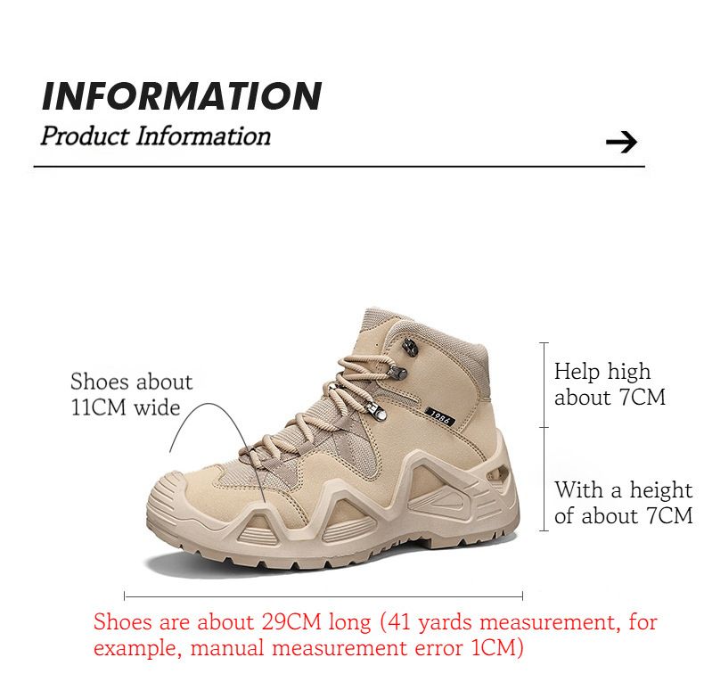 Outdoor Sports Rutschfeste Reise-Wanderschuhe Herren Dickbesohlte Midget Arbeitsschuhe Taktische Stiefel_voghion.com