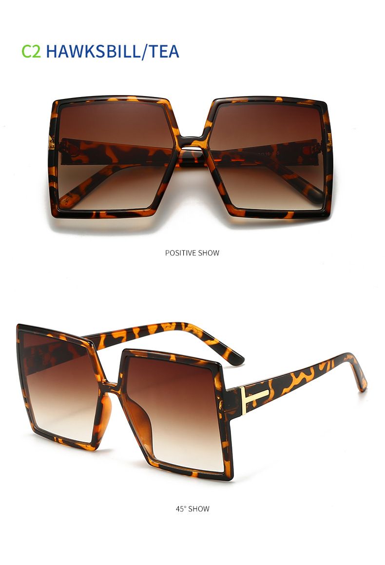Lunettes de soleil pour femmes, monture carrée colorée, style rétro, polyvalentes et tendance_voghion.com
