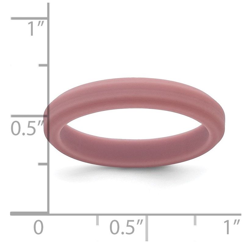 Silicone Rose Pink 4mm Ridged Edge Band_voghion.com