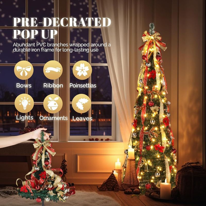 Kerstboom 3ft 10ft opvouwbare kerstboom met lampjes en ornamenten boom kerstversiering_voghion.com