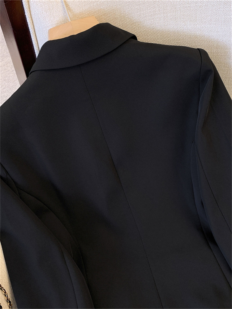 Yitimuceng Fashion Blazers for Women Jackets 2023 New Spring Summer Office Ladies Long Coats Notched Double Breasted_voghion.com