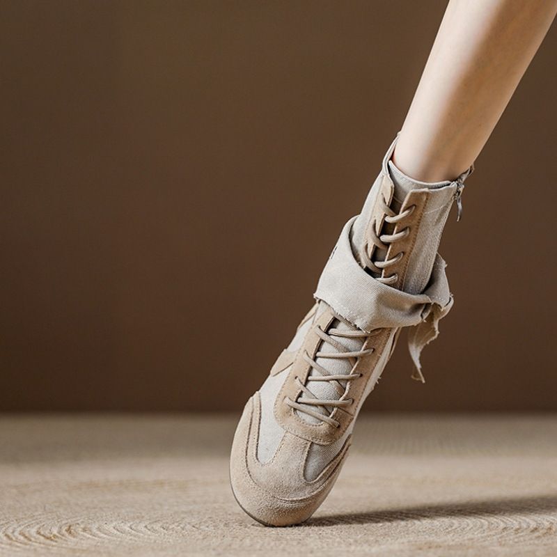 Damen Boxstiefel Outdoor Arbeitskleidung Martin für Damen 2025 Neuer Herbststil Höhensteigerndes deutsches Training Kurz Dickbesohlte High-Top_voghion.com