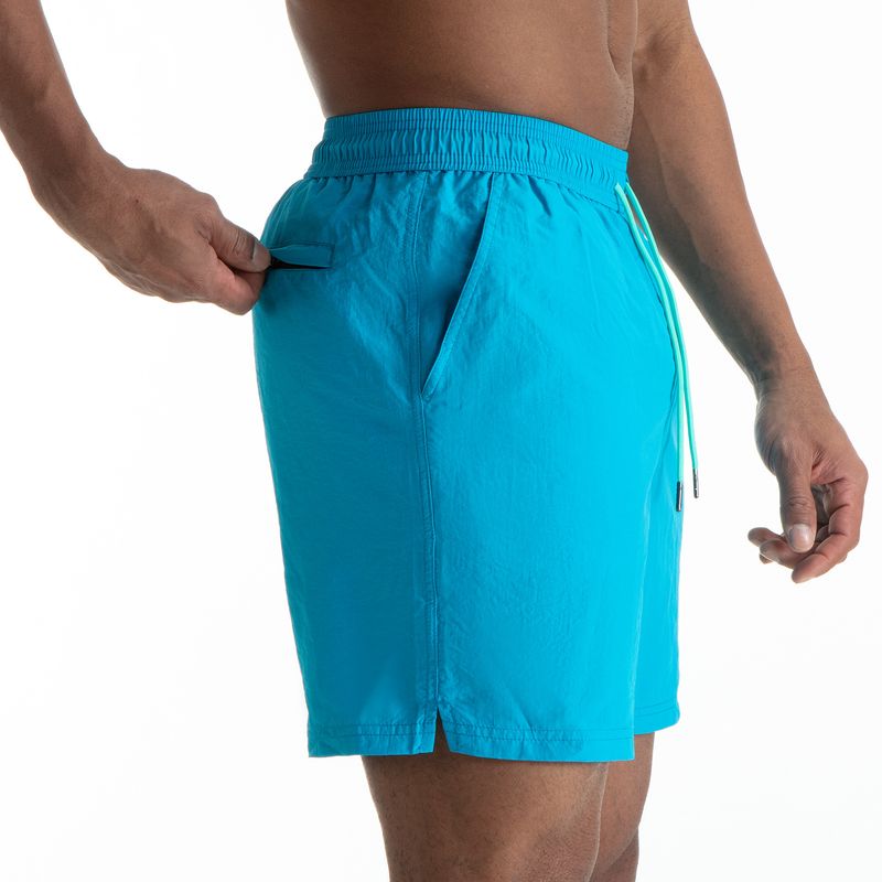 Pantaloncini da spiaggia da uomo in stile europeo - Impermeabili e foderati per spiaggia e nuoto (cavallo con tassello, vestibilità ampia, asciugatura rapida, nero/blu, dalla S alla XXL)_voghion.com