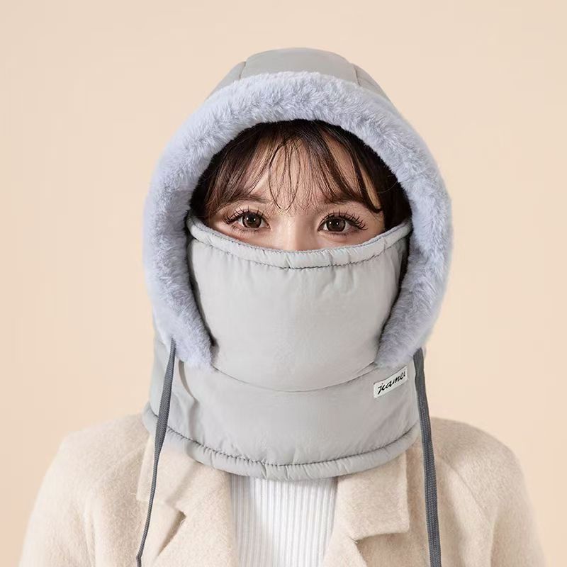 Winterwarme Lei Feng met fleecevoering, verdikte oorbescherming, koudebestendig gezichtsmasker, nekwarmer, geïntegreerd in skiën_voghion.com