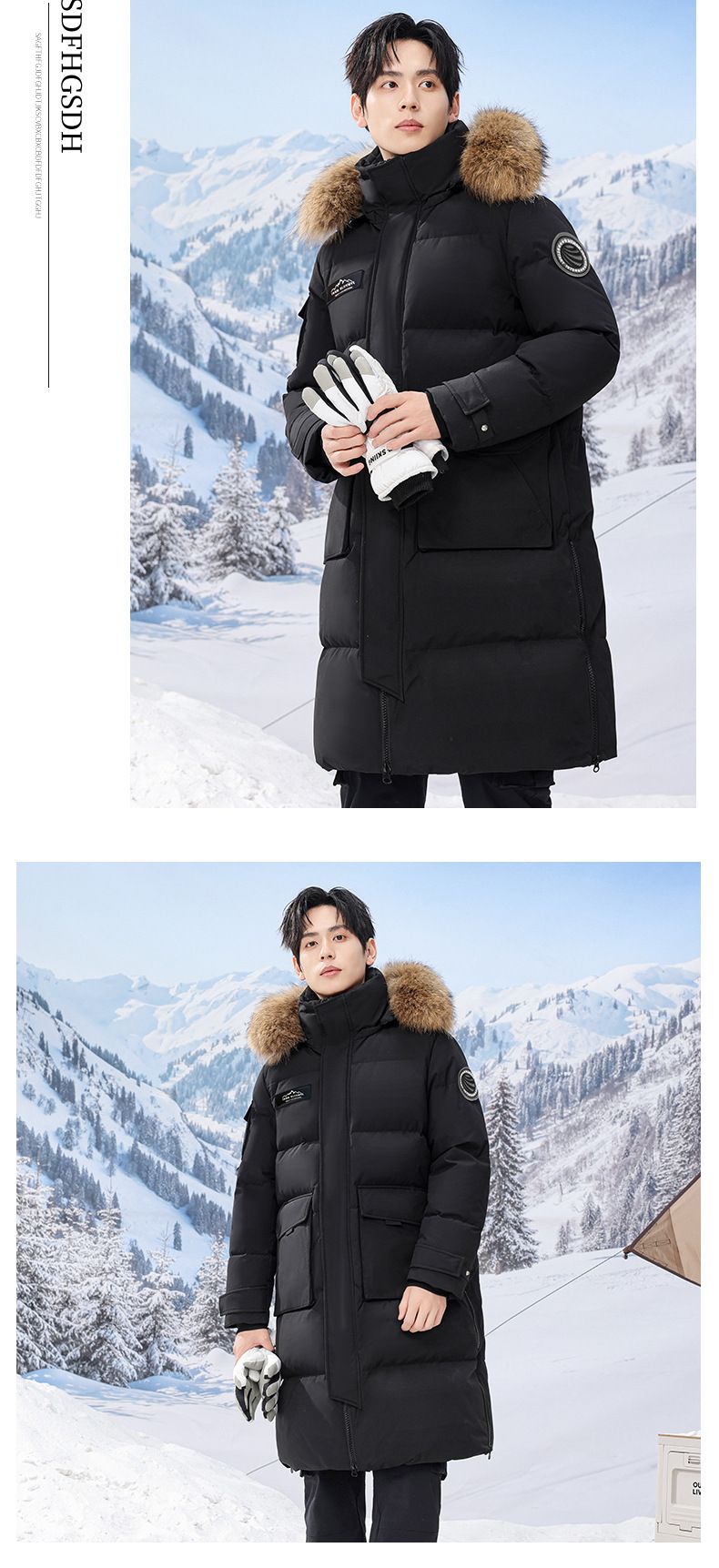 Arctic-Expedition Parka – 700 cuin Gänsedaunen mit verschließbaren Kammern, abnehmbarem Schneefang und sturmfester Kapuze (Unisex S-4XL, knielange Survival-Shell)_voghion.com