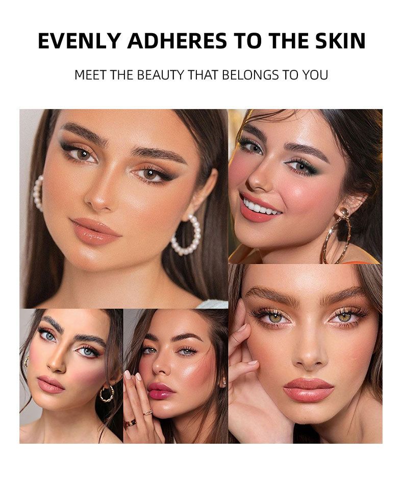 New 8-Color Hexagonal Liquid Set Gift Box Cream Rouge Matte Moisturizing Blush Makeup_voghion.com