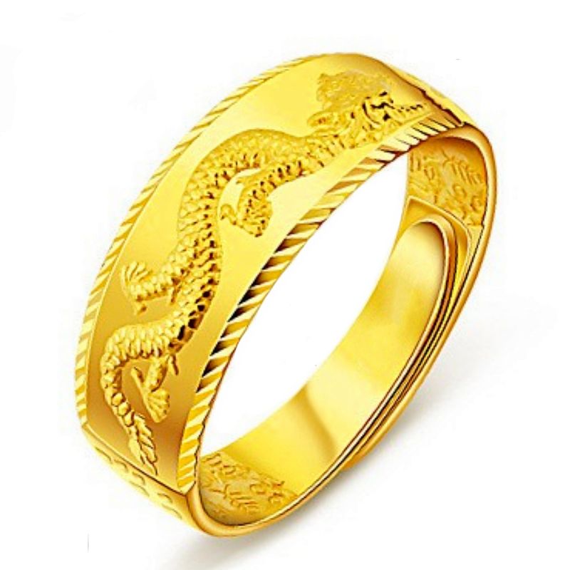 Anello da uomo Yihua Mighty Pattern placcato con estremità aperta e gioielli alla moda a forma di drago_voghion.com
