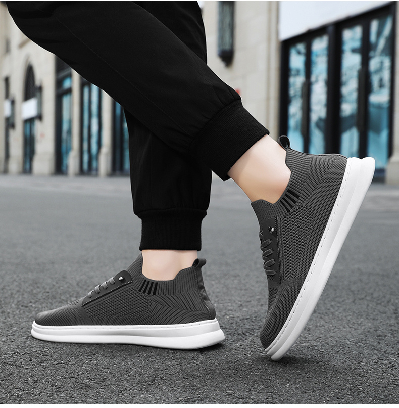 New product, every step of the shoe industry, flying woven men's mesh breathable casual sports socks shoes, P25_voghion.com