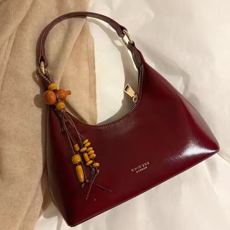 Borsa a tracolla da donna, da sera, con texture rossa, modello Hepburn, tendenza moda Nanfeng_voghion.com
