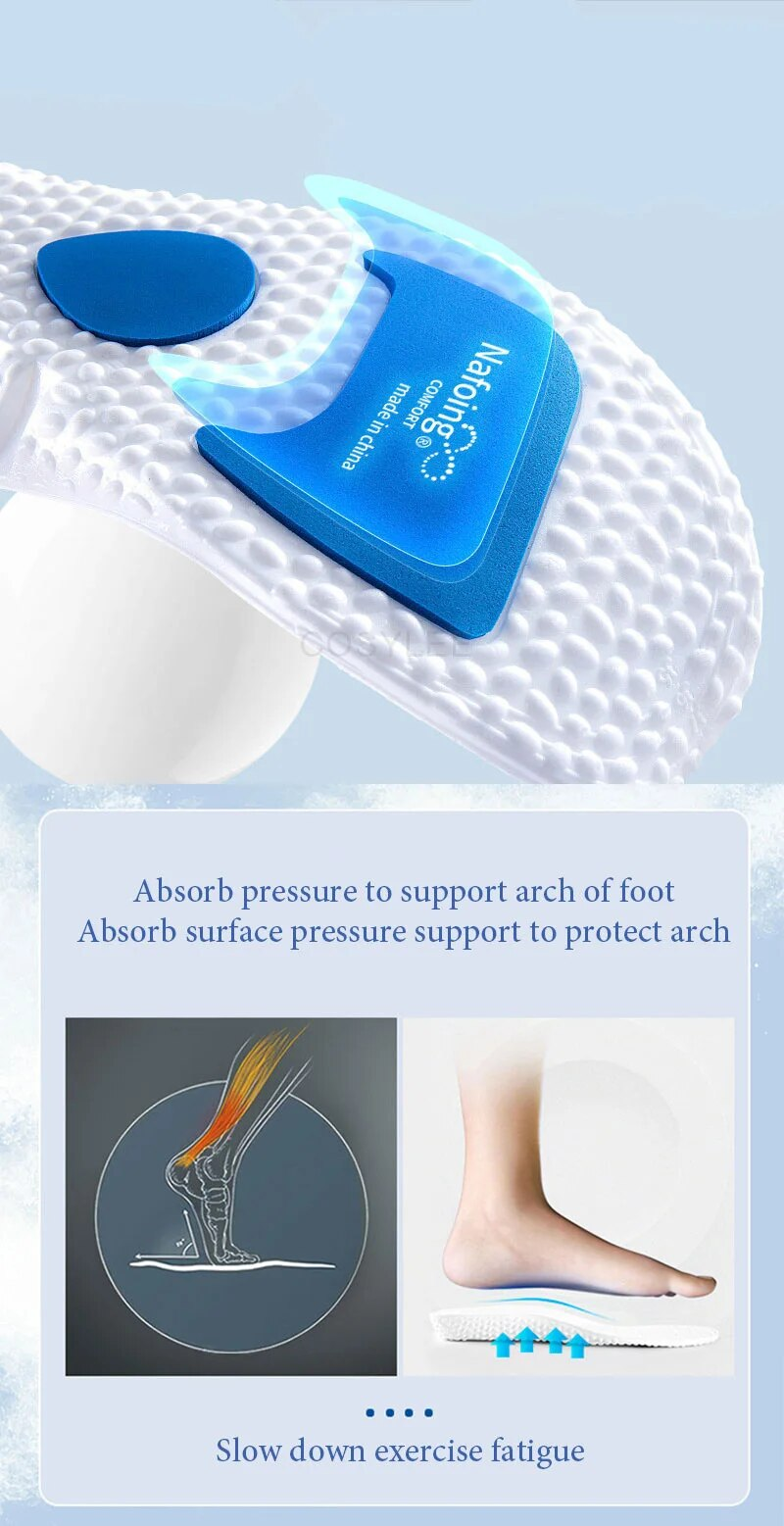 EVA-schoenen Zool Schok Orthopedische binnenzool Absorptie Deodorant Ademend kussen Hardloopinlegzolen voor voetboogondersteuning_voghion.com