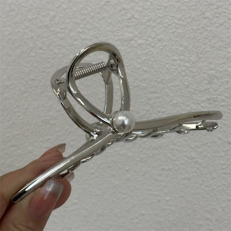 Daily Alloy Hanger Grab Clip Exquisite Pearl Texture Upgraded Hair Shark Clip Large Hair Accessories New Headwear_voghion.com